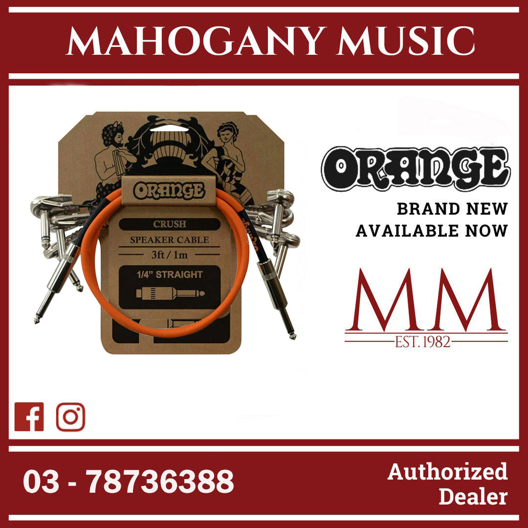 Orange Crush 3ft Speaker Cable for Guitar Cabinets
