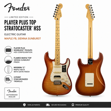 Fender Limited Edition Player Plus Top Stratocaster HSS Electric Guitar, Maple FB, Sienna Sunburst