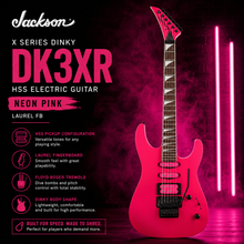 Jackson X Series Dinky DK3XR HSS Electric Guitar, Laurel FB, Neon Pink