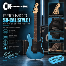 Charvel Pro Mod So-Cal Style 1 HH HT Electric Guitar, RW FB, Pelham Blue