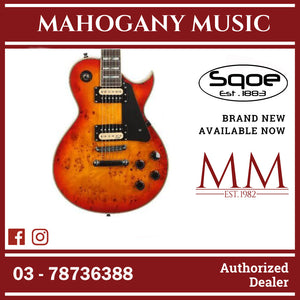SQOE SELP500 Les Paul HH Electric Guitar with Rosewood Fretboard Cherry Sunburst
