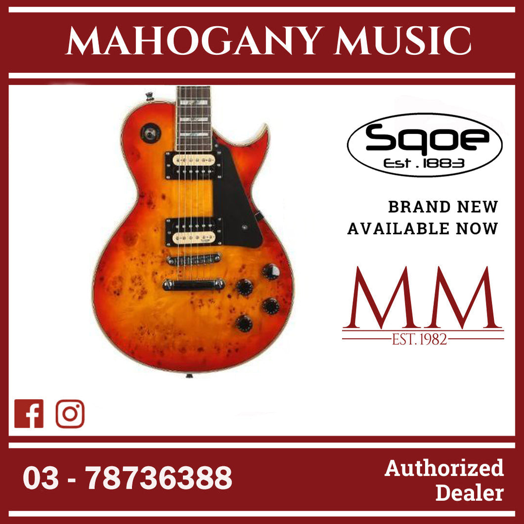 SQOE SELP500 Les Paul HH Electric Guitar with Rosewood Fretboard Cherry Sunburst