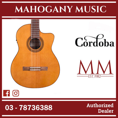 Cordoba C5-CE Cedar - Solid Canadian Cedar Top, Mahogany Back & Sides with Pickup (C5CE), Mid Range Electric-Classical Guitar