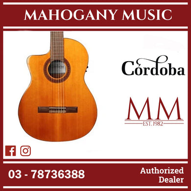 Cordoba C5 CD Lefty Guitar Pack - Solid Canadian Cedar Top, Mahogany Wood Back & Sides, Classical Guitar For Beginners to Intermediate Players