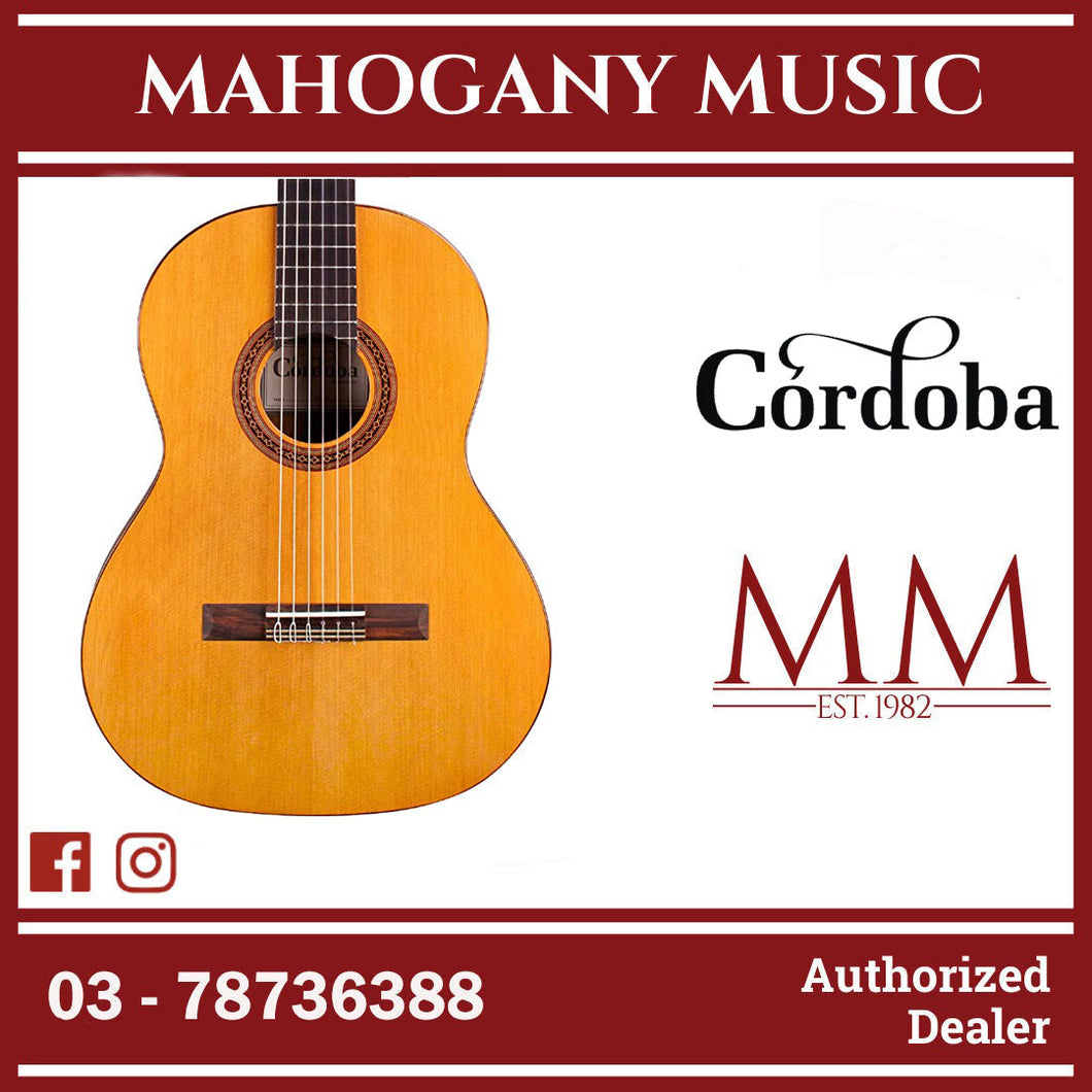 Cordoba Dolce 7/8 - Solid Canadian Cedar Top, Mahogany Back & Sides, Smallsized & Lightweight Classical Guitar, Best for Traveling