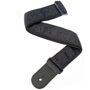 D'Addario 50B01 Nylon Woven Guitar Strap, Black Satin