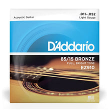 D’Addario EZ910 85/15 Bronze Acoustic Guitar Strings, Light, 11-52 Gauge
