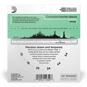D’Addario EZ920 85/15 Bronze Acoustic Guitar Strings, Medium Light, 12-54 Gauge