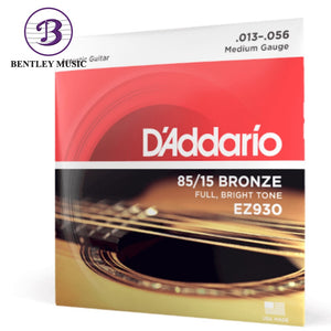 D’Addario EZ930 85/15 Bronze Acoustic Guitar Strings, Medium, 13-56 Gauge