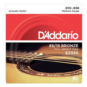 D’Addario EZ930 85/15 Bronze Acoustic Guitar Strings, Medium, 13-56 Gauge