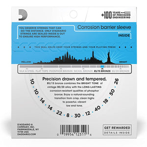 D’Addario EZ940 85/15 Bronze 12-String Acoustic Guitar Strings, Light, 10-50 Gauge