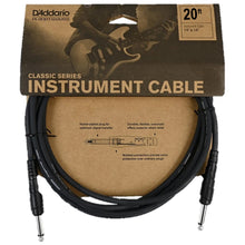 D'Addario PW-CGT-20 Classic Series Instrument Cable, Straight to Straight, 20 ft.