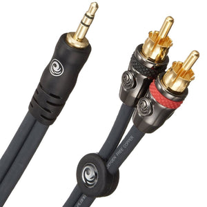 D’Addario PW-MP-05 Custom Series Audio Cable, Dual RCA to Male 1/8″ TRS Stereo, 5 ft.
