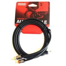 D’Addario PW-MP-05 Custom Series Audio Cable, Dual RCA to Male 1/8″ TRS Stereo, 5 ft.