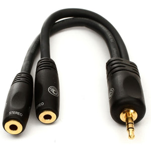 D’Addario PW-P047ZZ 1/8″ Male Stereo to Dual 1/8″ Female Stereo Adaptor