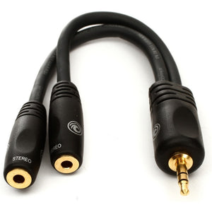 D’Addario PW-P047ZZ 1/8″ Male Stereo to Dual 1/8″ Female Stereo Adaptor