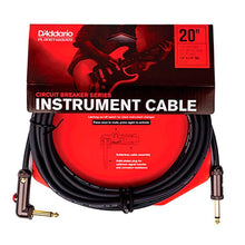 D'Addario PW-AGLRA-20 Circuit Breaker Instrument Cable Right Angle Plug, 20 feet