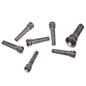 D'Addario PWPS2 Wood Bridge Pins, Ebony/Abalone