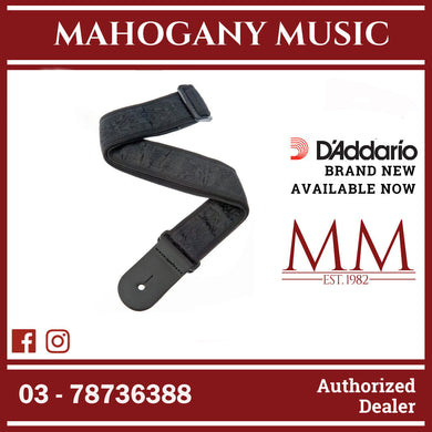 D'Addario 50B01 Nylon Woven Guitar Strap, Black Satin
