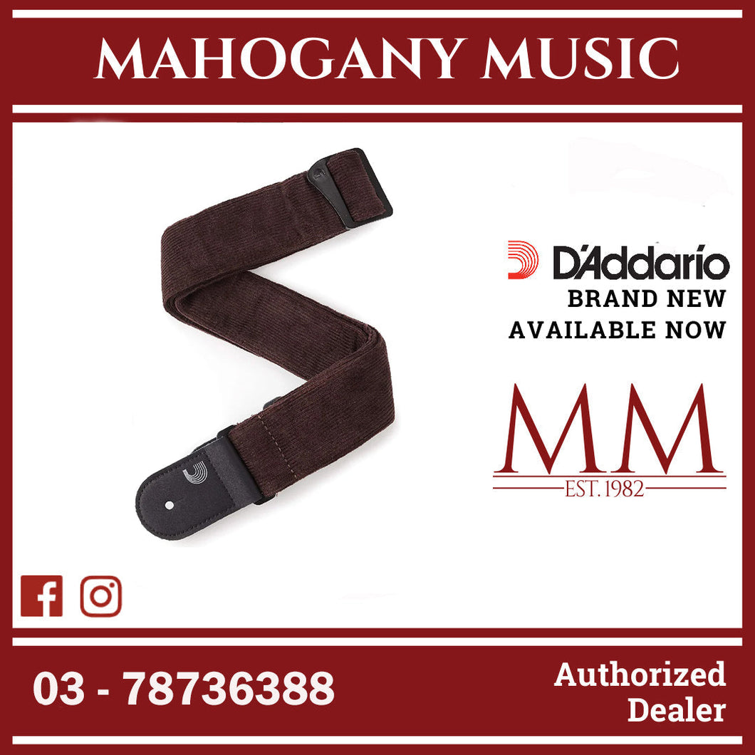 D’Addario 50CR01 Corduroy Woven Guitar Strap, Brown
