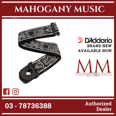 D'Addario 50PLJS01 Joe Satriani Signature Planet Lock Guitar Strap, Skull N Bones