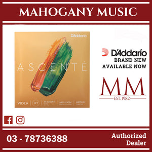 D'Addario A410 XXSM Ascente Viola String Set, Extra-Extra-Short Scale, Medium Tension