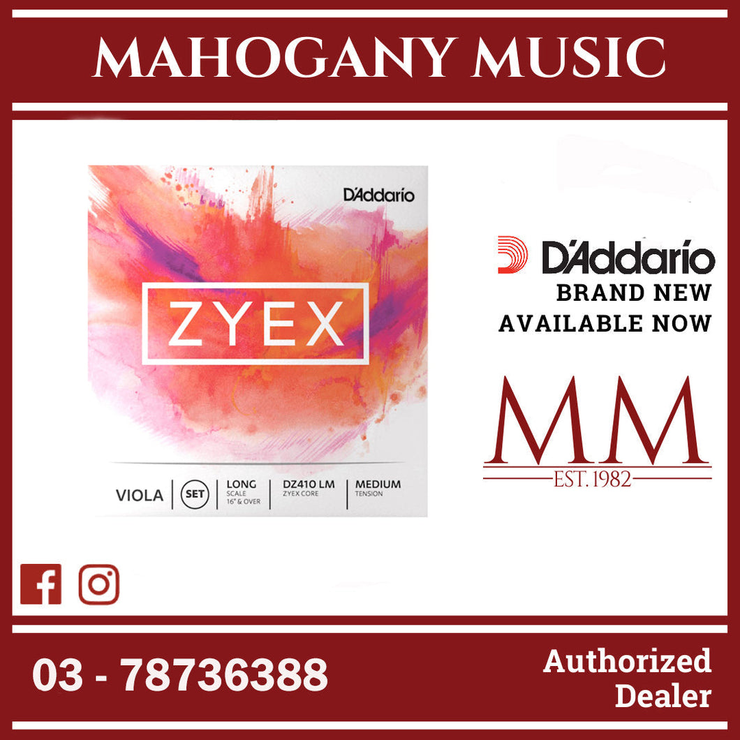 D'Addario DZ410 LM ZYEX Viola String Set, Long Scale, Medium Tension