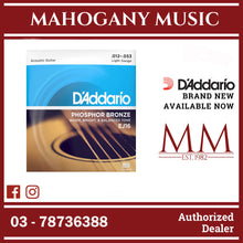 D'Addario EJ16 Phosphor Bronze Acoustic Guitar Strings, Light, 12-53 Gauge