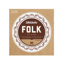 D'Addario EJ33 80/20 Bronze/Clear Nylon Classical Guitar Strings, Normal Tension Ball End
