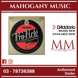 D'Addario EJ45C Pro-Arté Composite Core Classical Guitar Strings, Normal Tension