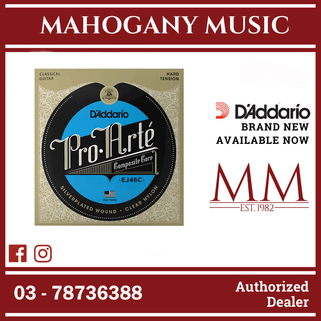 D'Addario EJ46C Pro-Arte Composite Core Classical Guitar Strings, Hard Tension
