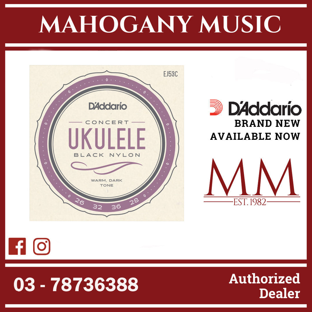 D'Addario EJ53C Pro-Arté Black Nylon Concert Ukulele Strings