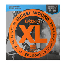 D'Addario EXL110BT XL Nickel Wound Electric Guitar Strings, Balanced Tension Regular Light, 10-46 Gauge