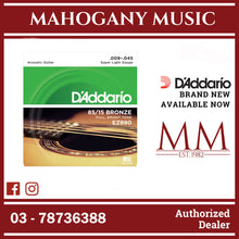 D’Addario EZ890 85/15 Bronze Acoustic Guitar Strings, Super Light, 09-45 Gauge