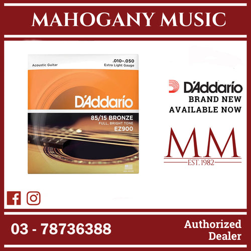 D’Addario EZ900 85/15 Bronze Acoustic Guitar Strings, Extra Light, 10-50 Gauge