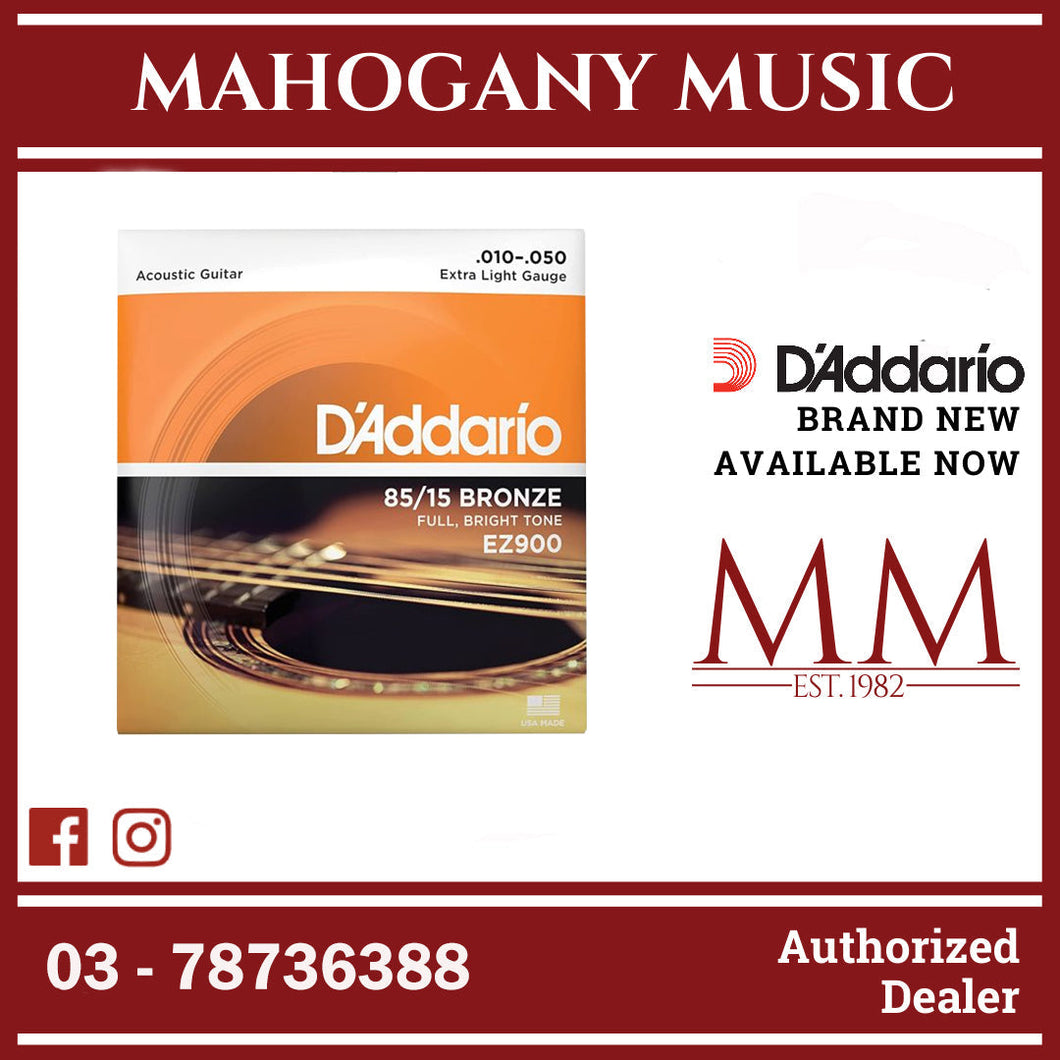 D’Addario EZ900 85/15 Bronze Acoustic Guitar Strings, Extra Light, 10-50 Gauge