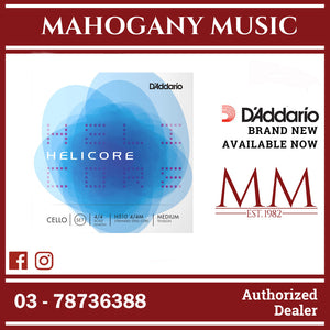 D'Addario H510 4/4M Helicore Cello String Set, 4/4 Scale, Medium Tension