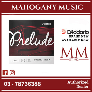 D'Addario J1010 1/2M Prelude Cello String Set, 1/2 Scale, Medium Tension