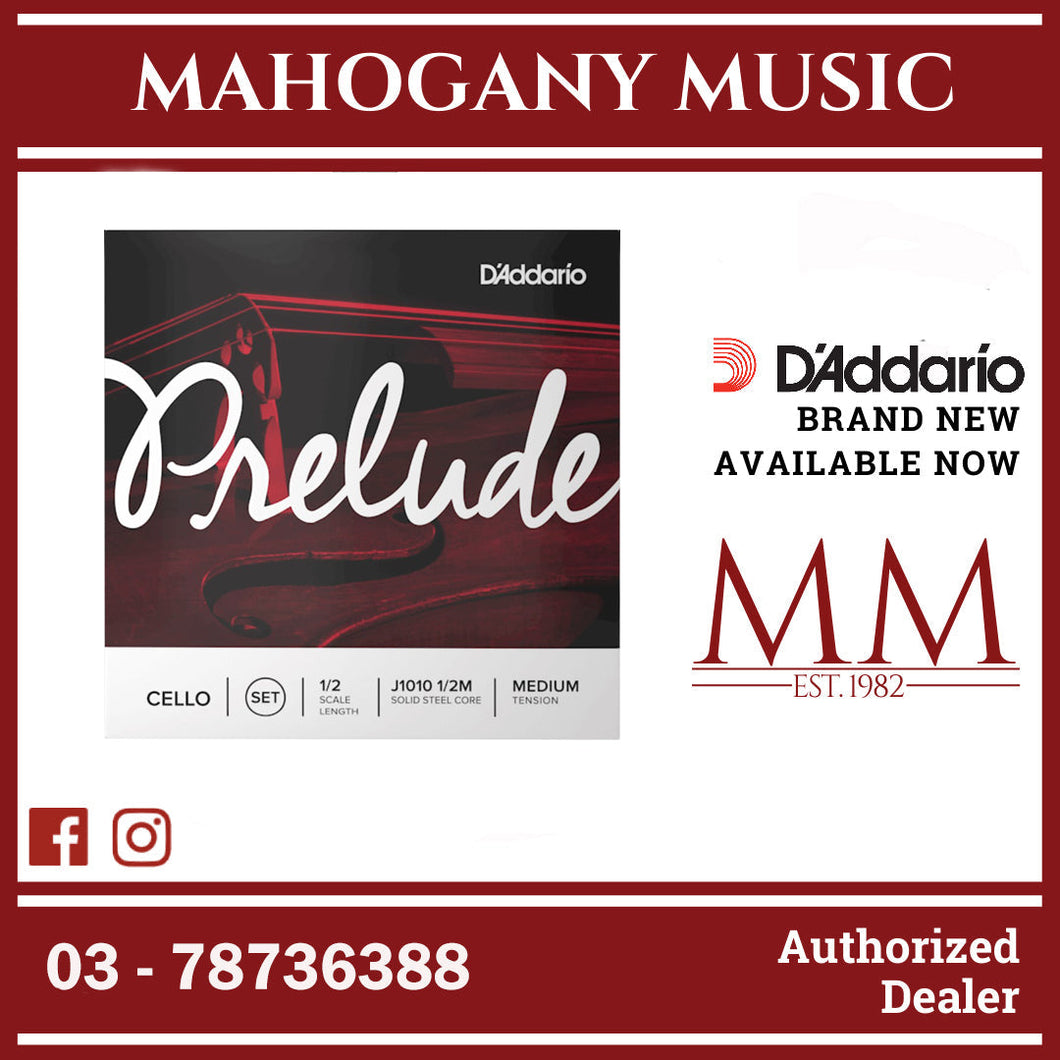 D'Addario J1010 1/2M Prelude Cello String Set, 1/2 Scale, Medium Tension