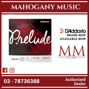 D’Addario J810 4/4M Prelude Violin String Set, 4/4 Scale, Medium Tension