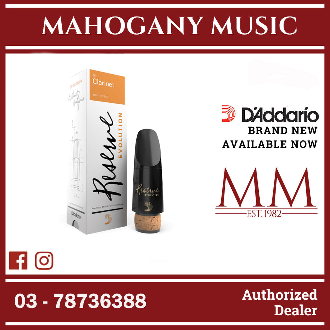 D'Addario MCE-EV10E Reserve Evolution Bb Clarinet Mouthpiece, Medium-Long Facing, European Pitch