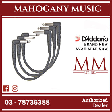 D'Addario PW-CGTP-305 Classic Series Patch Cable, Right-Angle to Right-Angle, 0.5 ft., 3-Pack