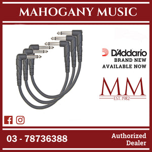 D'Addario PW-CGTP-305 Classic Series Patch Cable, Right-Angle to Right-Angle, 0.5 ft., 3-Pack