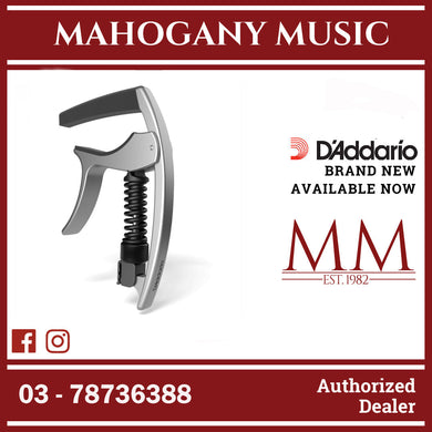D’Addario PW-CP-09S Tri-Action Capo, Adjustable Tension, Silver