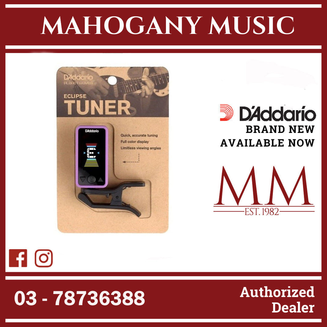 D'Addario PW-CT-17PR Eclipse Headstock Tuner, Purple