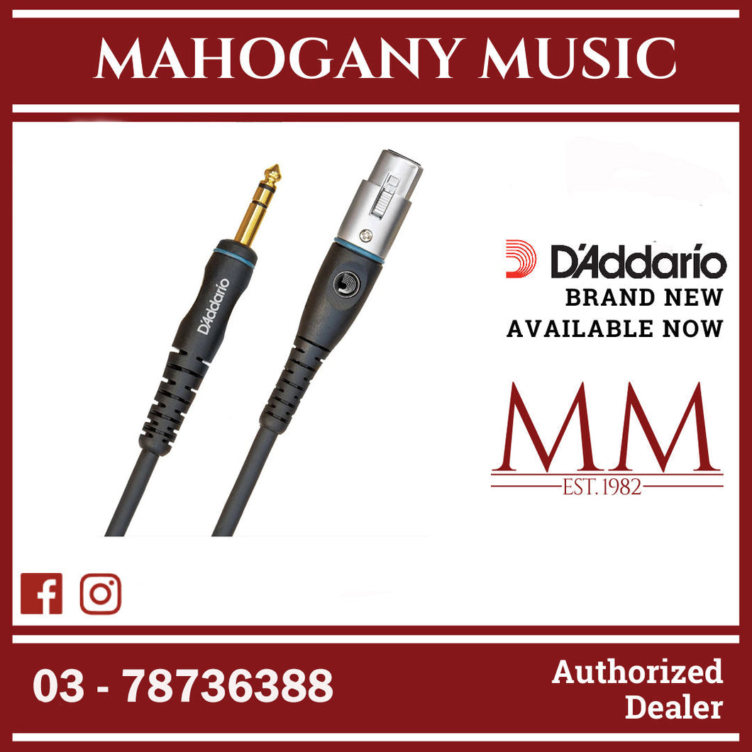 D’Addario PW-GM-25 Custom Series Microphone Cable, TRS – XLR Female, 25ft.