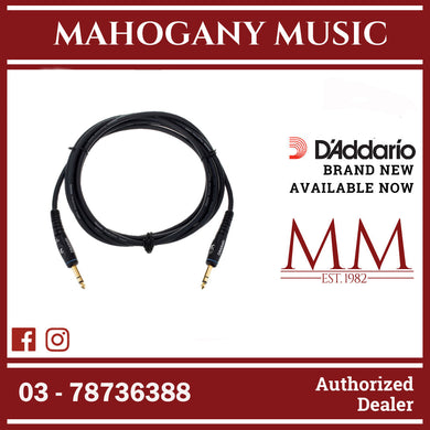 D'Addario PW-GS-10 Custom Series Instrument Cable, Straight to Straight, Stereo, 10 ft.