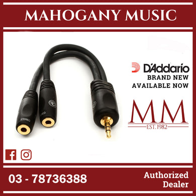 D’Addario PW-P047ZZ 1/8″ Male Stereo to Dual 1/8″ Female Stereo Adaptor