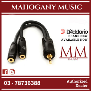 D’Addario PW-P047ZZ 1/8″ Male Stereo to Dual 1/8″ Female Stereo Adaptor