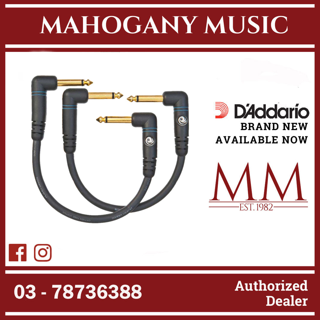 D'Addario PW-PRA-205 Custom Series Patch Cable, Right-Angle to Right-Angle, 0.5ft.